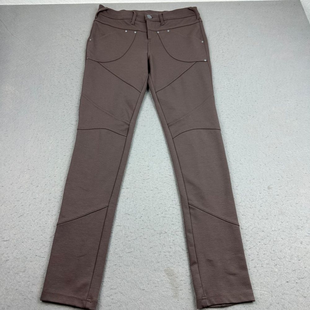 Free People Pants Women's 29 Brown Slim Fit Straight‎ Leg Pull On Knit Stretch
